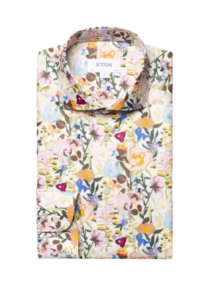 Sporthemd in Twill-Qualität mit floralem Print, Contemporary Fit