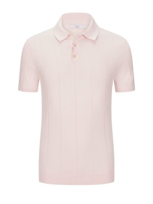 Softes-Poloshirt-mit-Seidenanteil-und-erhabenen-Streifen