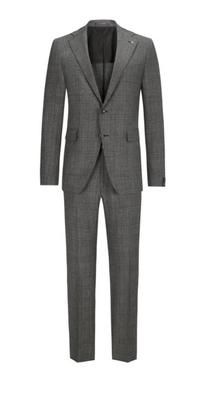 Teilgefütterter Anzug aus Schurwolle mit Glencheck-Muster