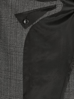Teilgefütterter Anzug aus Schurwolle mit Glencheck-Muster