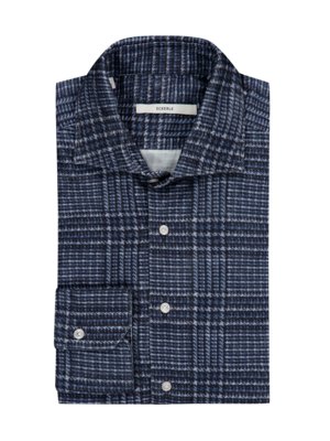 Hemd-in-Feincord-Qualität-mit-Glencheck-Muster