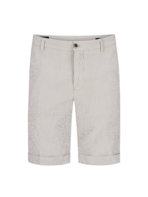 Shorts in Seersucker-Qualität mit Streifenmuster, Regular Fit