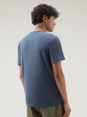 T-Shirt aus Baumwolle mit schattiertem Label-Print