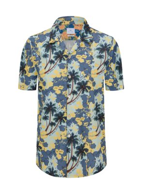 Resorthemd mit Lyocell-Anteil und floralem Print