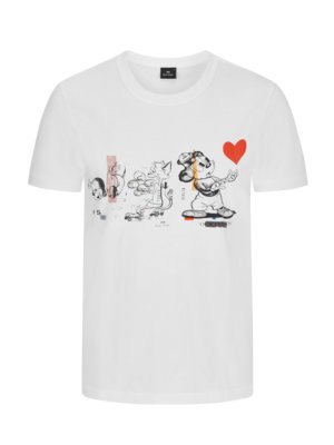 T-Shirt mit Cartoon-Motiv in Jersey-Qualität