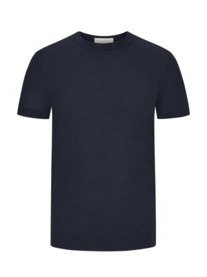 Strick-Shirt mit Seitenschlitzen in Crepe Cotton-Qualität