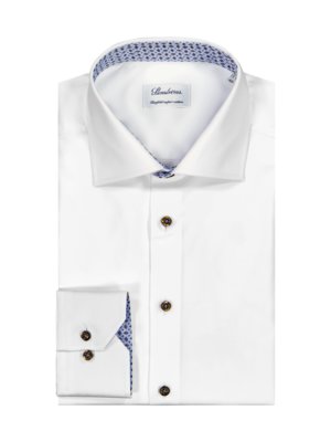 Weißes Hemd mit geometrischem Ausputz, Slimline