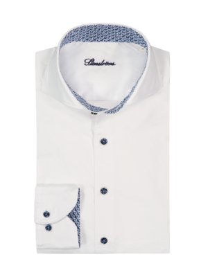Hemd mit geometrischem Ausputz aus Cotton Twofold, Slimline