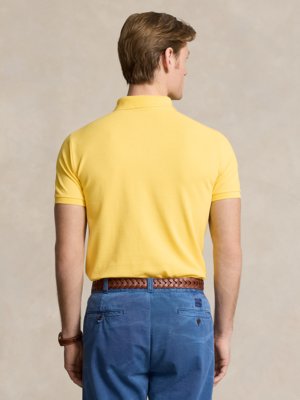 Unifarbenes Poloshirt in Piqué-Qualität, Custom Slim Fit