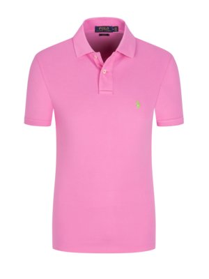 Unifarbenes Poloshirt in Piqué-Qualität, Custom Slim Fit