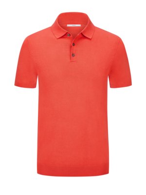 Unifarbenes Poloshirt in Feinstrick-Qualität mit Seide