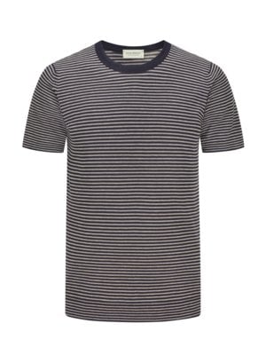 T-Shirt-mit-Ringelstreifen-aus-Sea-Island-Baumwolle