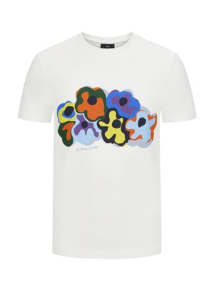 T-Shirt mit abstraktem Blumen-Print