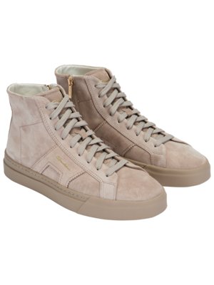 High Top Sneaker aus Veloursleder mit Overlays