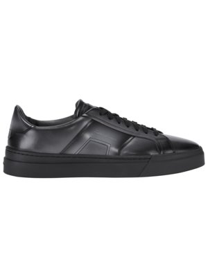 Schwarze Double Buckle Sneaker aus Nappaleder