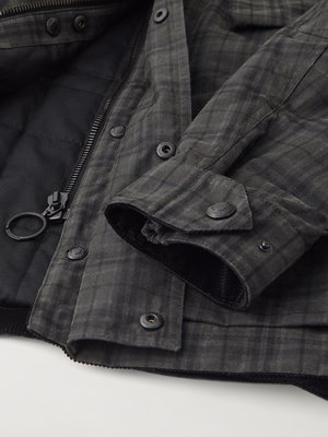 Gewachste Jacke Fieldmaster mit dezentem Karo-Muster und Cord-Details