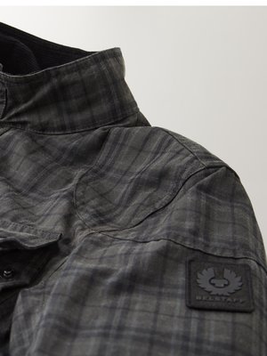 Gewachste Jacke Fieldmaster mit dezentem Karo-Muster und Cord-Details