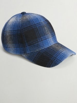 Cap aus einem Wollgemisch mit Check-Muster