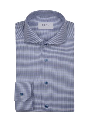 Hemd mit feinem Hahnentritt-Muster, Slim Fit