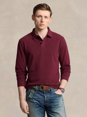 Langarm-Poloshirt, Custom Slim Fit