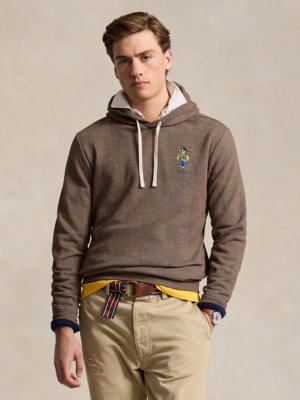 Hoodie mit Glencheck-Muster und Polo-Bear-Stickerei