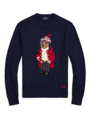 Pullover mit Kaschmiranteil und Polo-Bear-Motiv