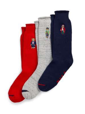 3er Pack Socken mit Polo Bear-Aufnäher und Stretchanteil