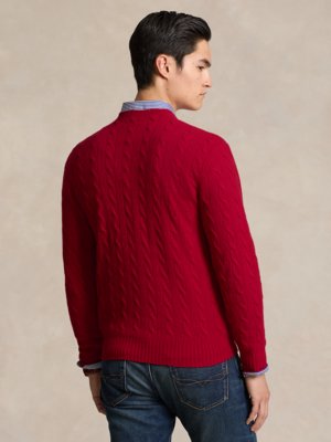 Pullover mit Zopfmuster, Woll-Kaschmir-Mix