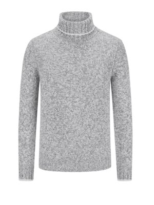 Rollkragenpullover aus Mouline-Wolle in Bicolor-Optik