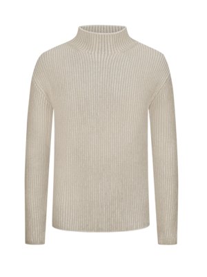 Gestreifter Pullover mit Merinowolle und Turtleneck