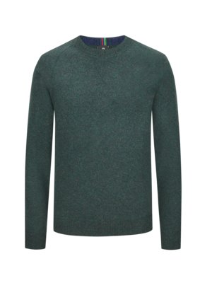 Pullover aus melierter Merinowolle mit O-Neck