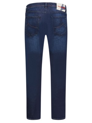 Jeans Bard mit Ziernähten und Motiv-Patch, Slim Fit