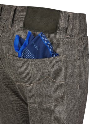 5-Pocket Hose Bard mit Glencheck-Muster, Slim Fit