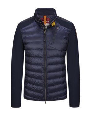 Wattierte Hybrid-Jacke mit Logo-Emblem und Stretch-Anteil