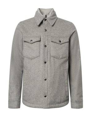 Wattiertes Overshirt mit heraustrennbarer Steppblende