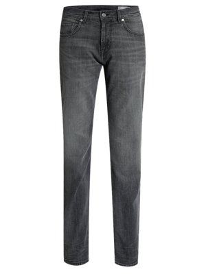 Graue Jeans in dezenter Used-Optik, Regular Fit