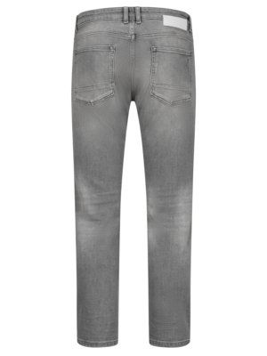 Washed Jeans mit Distressed Details, Slim Fit