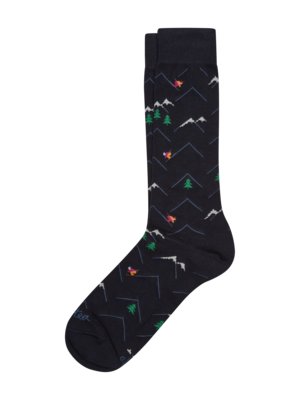 Socken mit Ski-Motiven und Stretchanteil