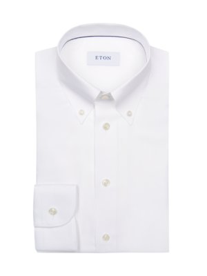 Unifarbenes Businesshemd mit Button-Down-Kragen, Slim Fit