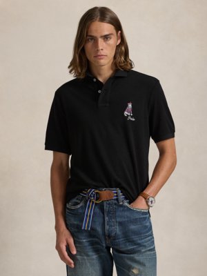 Piqué-Poloshirt mit farbiger Polo Dog-Stickerei