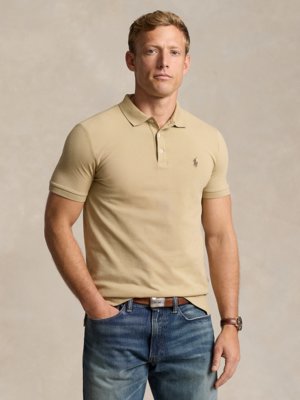 Stretch-Poloshirt in Mesh-Qualität, Custom Slim Fit