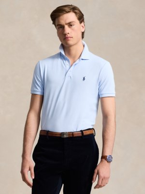 Stretch-Poloshirt in Mesh-Qualität, Custom Slim Fit