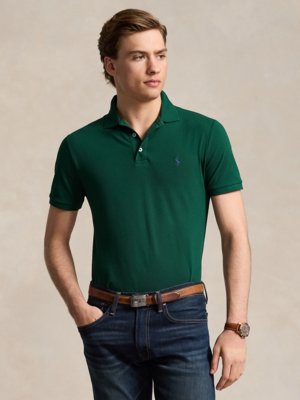 Stretch-Poloshirt in Mesh-Qualität, Custom Slim Fit