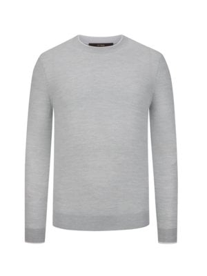 Leichter Pullover mit Seide und Kaschmir und O-Neck