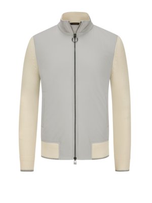 Leichter Bicolor-Blouson mit Zip und Strickärmeln